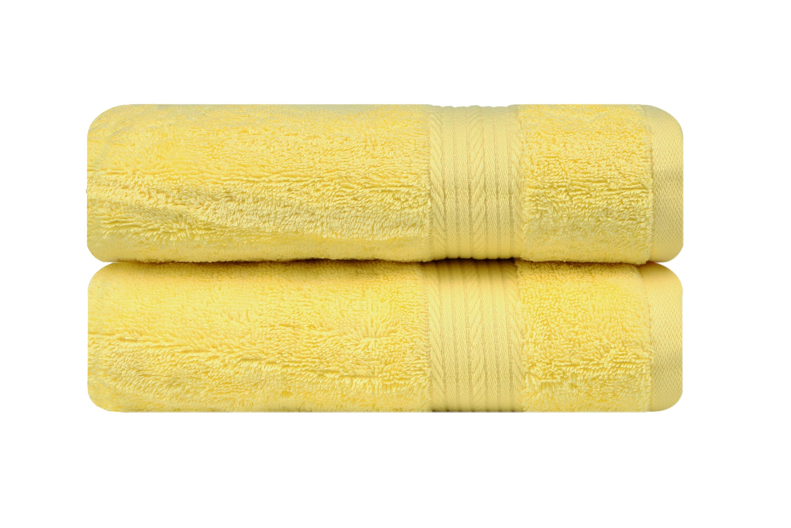 Ample Decor 100% Cotton Hand Towel Set of 2 – 46x72 cm, 600 GSM, Super Absorbent & Quick Dry, Ideal for Bathroom, Spa, Gym & Hotel – Yellow