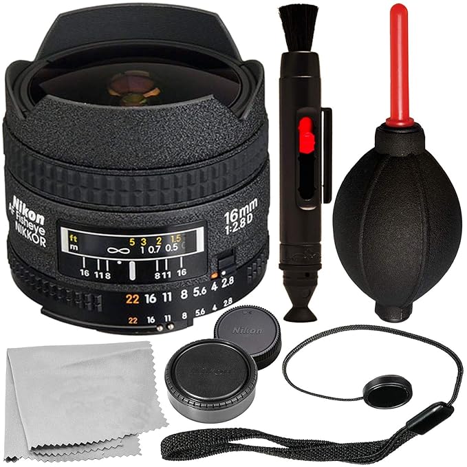 Nikon AF Fisheye-NIKKOR lente de 16 mm f/2.8D (1910) con paquete ...