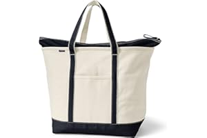 Lands' End Zip Top Canvas Tote Bag