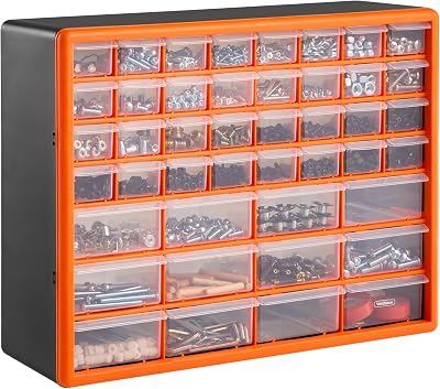 VonHaus 44 Drawer Organiser with Adjustable Dividers Plastic Tool Box 44