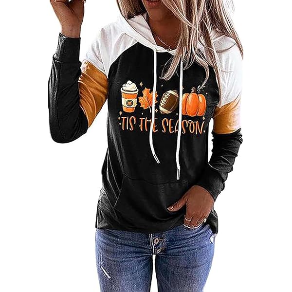 Thankful Grateful Blessed Thanksgiving Sweatshirt – Plaid Pumpkin Graphic, Women's Fall Hoodie