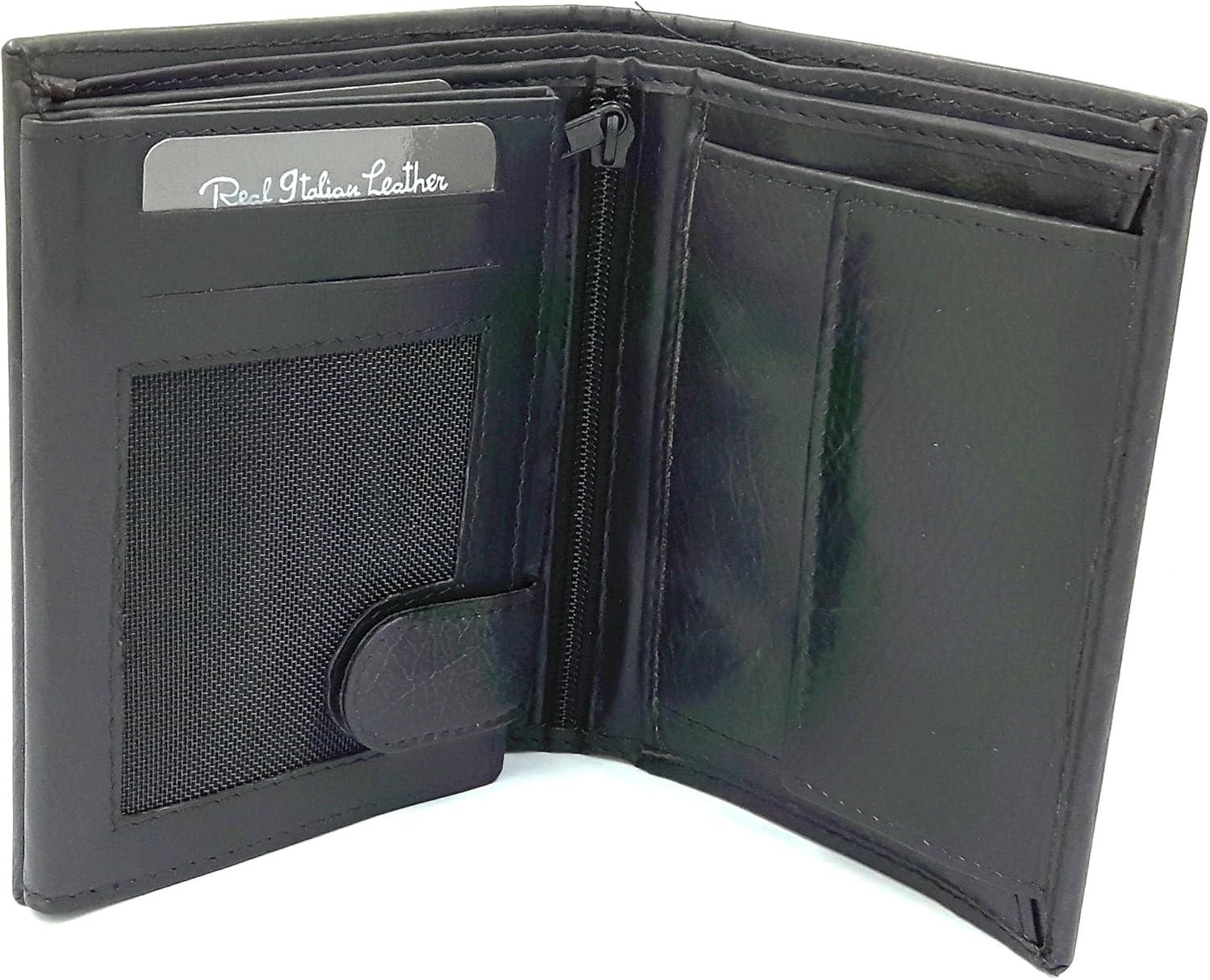 Mens Real Italian Leather Wallets in Black, Trifold Wallets in Gift Box Amazon.co.uk Luggage