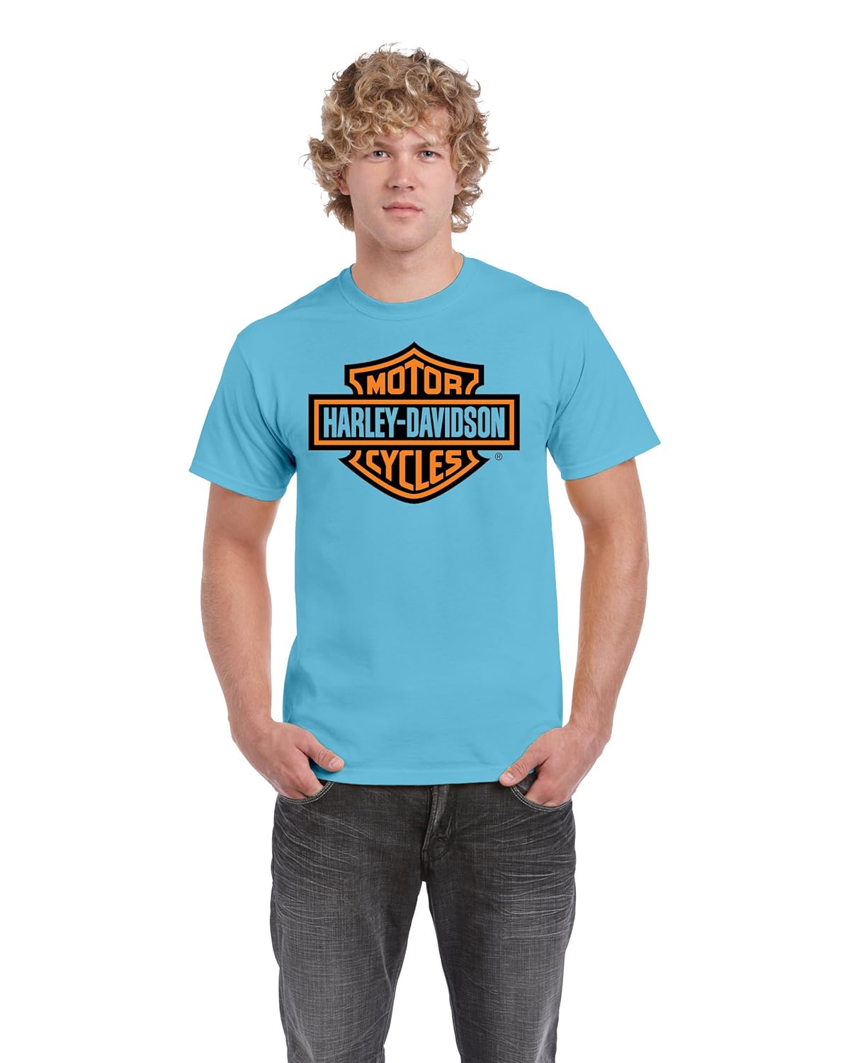 ecosoul harley davidson mens cotton half sleeve printed round neck t shirt