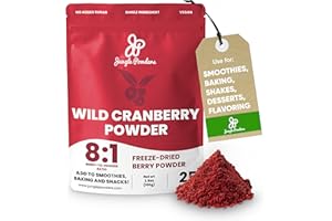 Jungle Powders Wild Cranberry Powder 3.5 Ounce Bag Natural Freeze Dried Cranberries Powdered Cranberry Supplement Freeze Dried Whole Cranberry Extract for Baking Flavoring Dried Fruit No Sugar Added