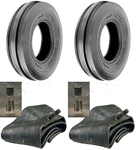 LOT OF TWO (2) 4.00-8 4.00x8 Air Loc Tri Rib (3 Rib) Tires with Tubes