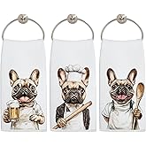 LADOCK French Bulldog Gifts Kitchen Towels, Gifts for French Bulldog Lovers Decorative Hand Towels, Frenchie Mom Gifts Dish Tea Towel for Kitchen Bar Decor, 16x24 Inch Set of 3