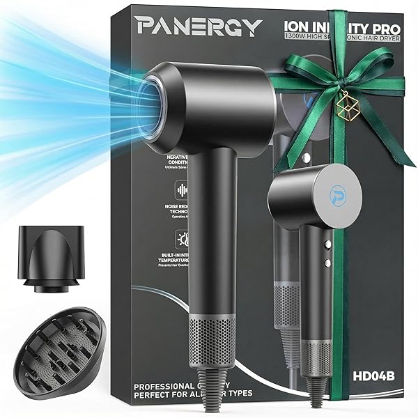 HAIR DRYER – 110,000 RPM PROFESSIONAL HAIR DRYER WITH DIFFUSER, IONIC BLOW DRYER, 8 WIND MODES, MAGNETIC NOZZLES, FAST DRYING FOR ALL HAIR TYPES – MOTHERS DAY GIFTS FOR MOM HER WOMEN SELF CARE GIFTS