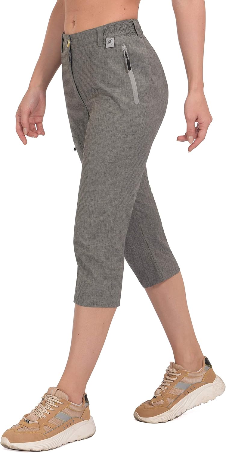 Mapamyumco Women's Ultra Breathable Lightweight Quick Dry Capri Pants Slim Golf Hiking: Clothing