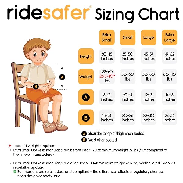 RIDESAFER – EXTRA SMALL (XS) BLACK, LIGHTWEIGHT, COMPACT, PORTABLE CAR SEAT, 2+ YEARS; 26.5–40 LB – PERFECT FOR TRAVEL AND EVERYDAY CHILD SAFETY