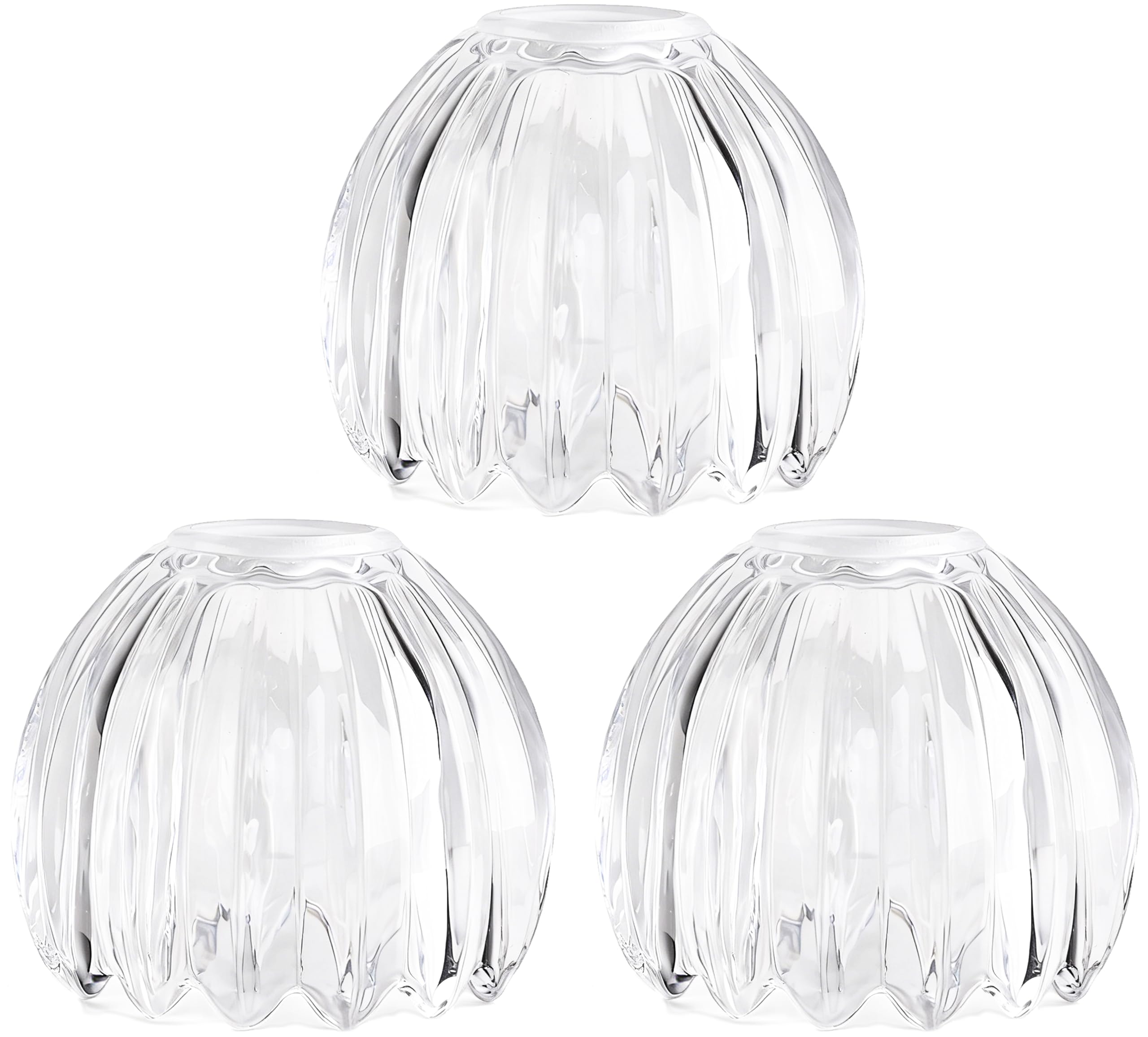 Photo 1 of GO&SO 3 Pcs Small Glass Clear Tulip Lamp Shades Flower Art Blown Pendant Lamp Shade,1.65" Top x 4.33" Diameter x 4.13" Height,1.58lb,Mini Replacement Lamp Shade for Table,Wall Lamp Chandelier Decor