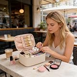 Ethereal Travel Makeup Bag Large Capacity Water-Resistant Cosmetic Organizer view 2