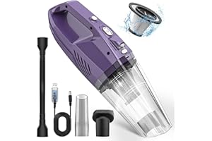 BOSSDAN Handheld Vacuum Cordless,Car Hand Vacuum Cordless Rechargeable with Multi Accessories/LED Light,Lightweight Mini Portable Dust Busters Cordless Rechargeable for Car,Office and Home Cleaning