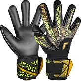 Reusch Attrakt Duo Finger Support Soccer Goalkeeper Gloves, Unisex | goalie gloves, Duo Grip palm, Negative Cut