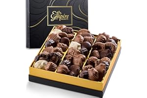 EMPIRE DELIGHTS Chocolate Gift Box with Assorted Gourmet Chocolates - Food Gift Basket for Women and Men - Birthday, Thank You, Present idea for Him and Her