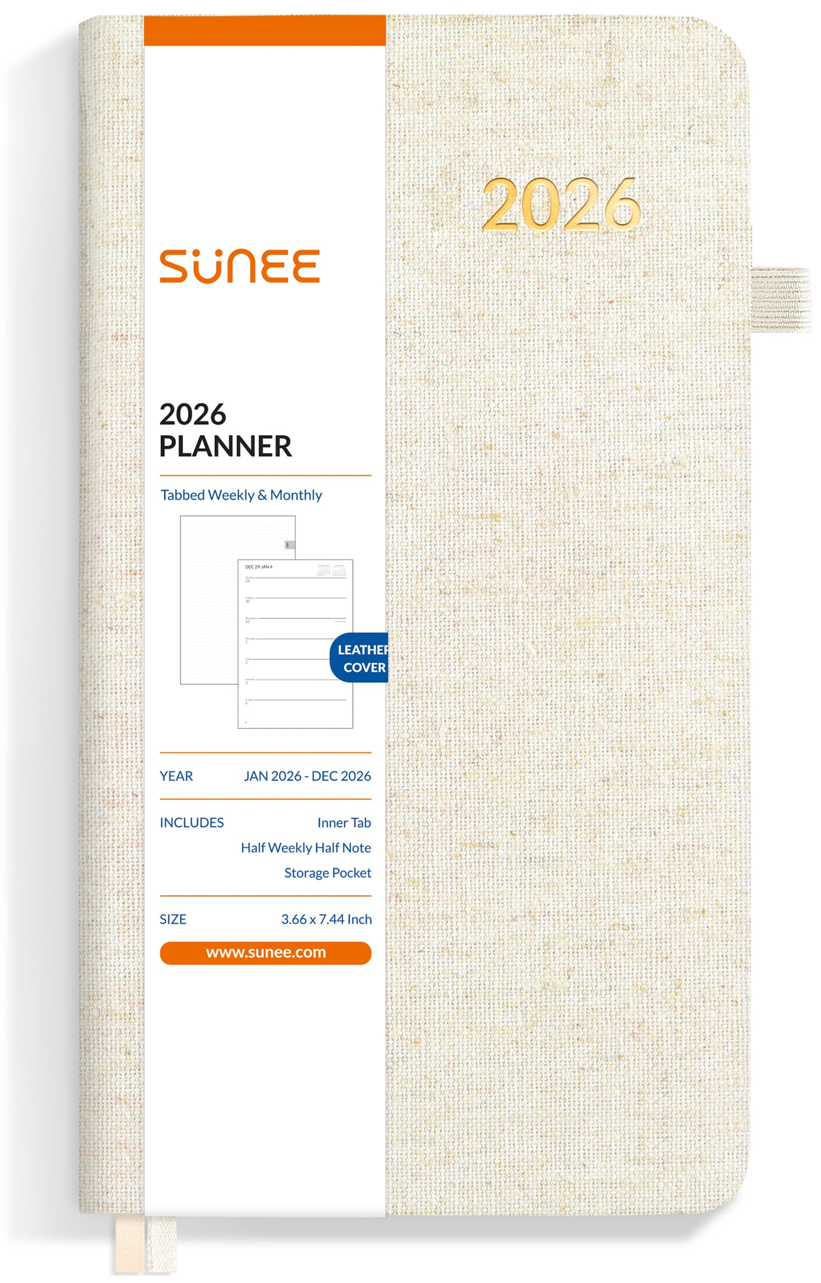 SUNEE 2026 Weekly and Monthly Planner 3.7" x 7.4" (January 2026 ...