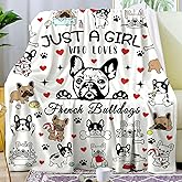 Funny French Bulldog Blanket Gifts for Women French Bulldog Lovers,Flannel Animal Stuff Pet Dog Throw Blanket Birthday for Girls Kids Men Adults 50"x40"