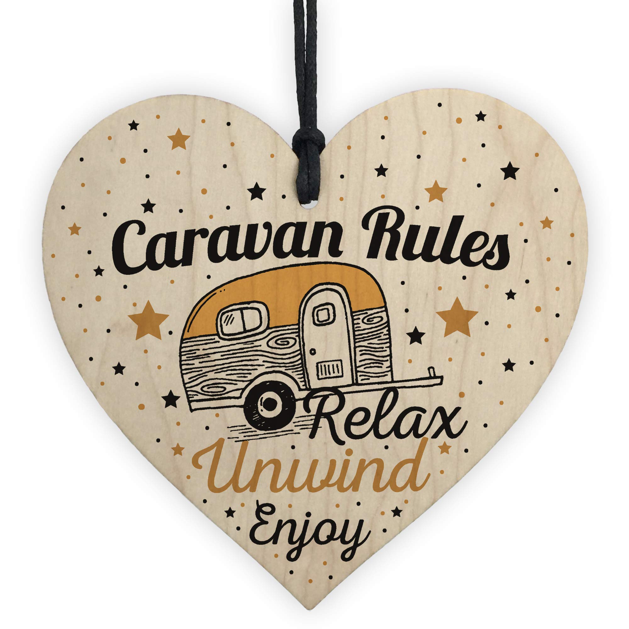 Red Ocean Hanging Funny Caravan Rules Sign Novelty Plaque Welcome Sign Retirement Friend Gift