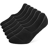 Leotruny 6 Pairs Unisex Thick Cushion Athletic Cotton Non Slip Low Cut Flat Liner No Show Socks