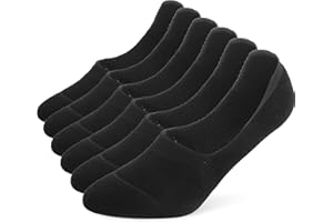 Leotruny 6 Pairs Unisex Thick Cushion Athletic Cotton Non Slip Low Cut Flat Liner No Show Socks