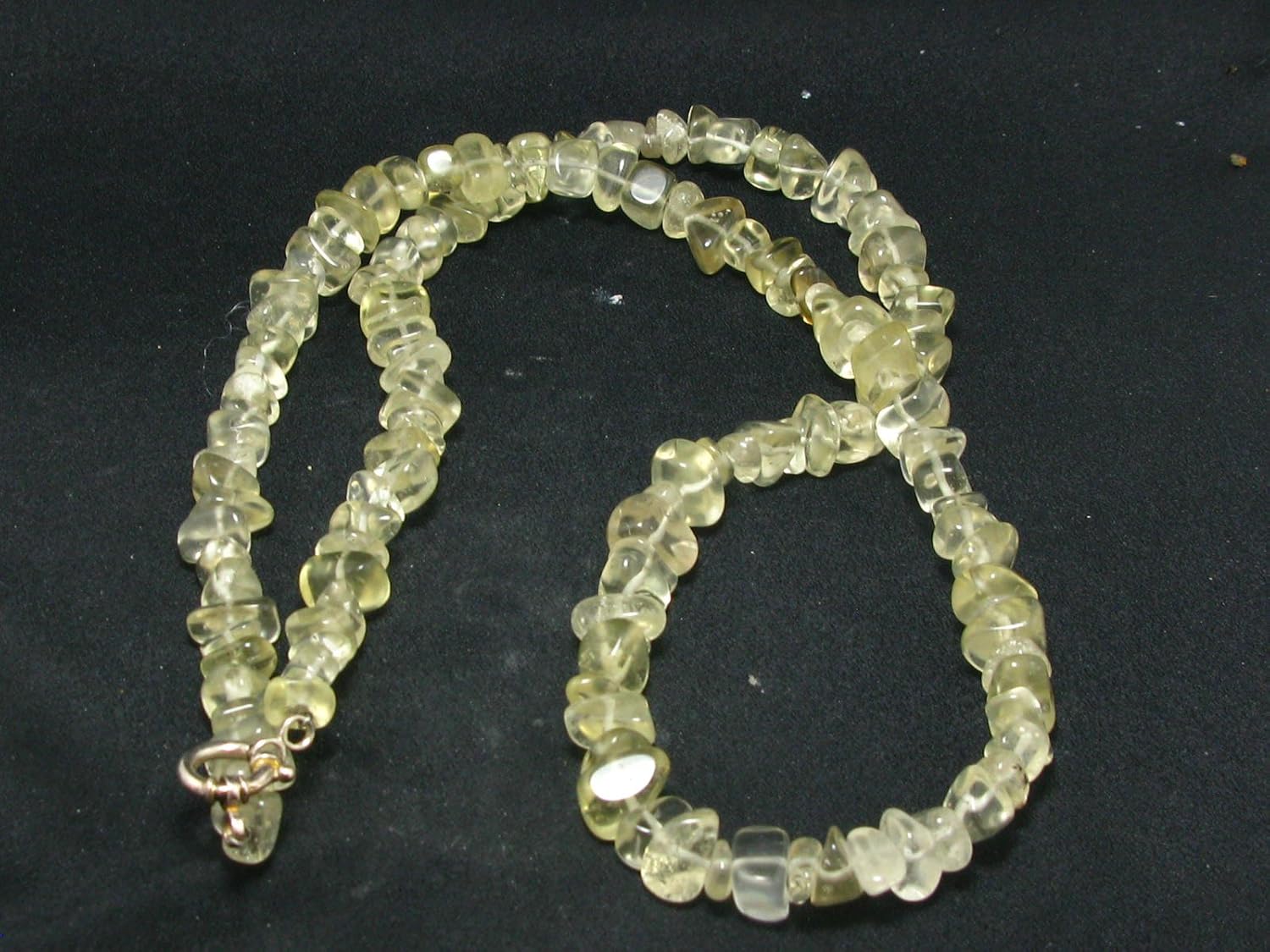 Golden Libyan Tektite Glass Necklace From Libya 24" Jewelry