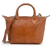 BERLINER BAGS Vintage Genuine Leather Shoulder Bag Louise, Small Crossbody Handbag, Purse for Women - Brown