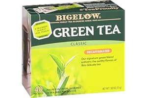 BIGELOW TEA Bigelow Decaffeinated Green Tea Bags, 40 Count Box (Pack of 6) Decaf Green Tea, 240 Tea Bags Total