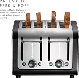 Dualit Architect 4 Slice Toaster Brushed Stainless Black Trim Extra Wide Slots view 6
