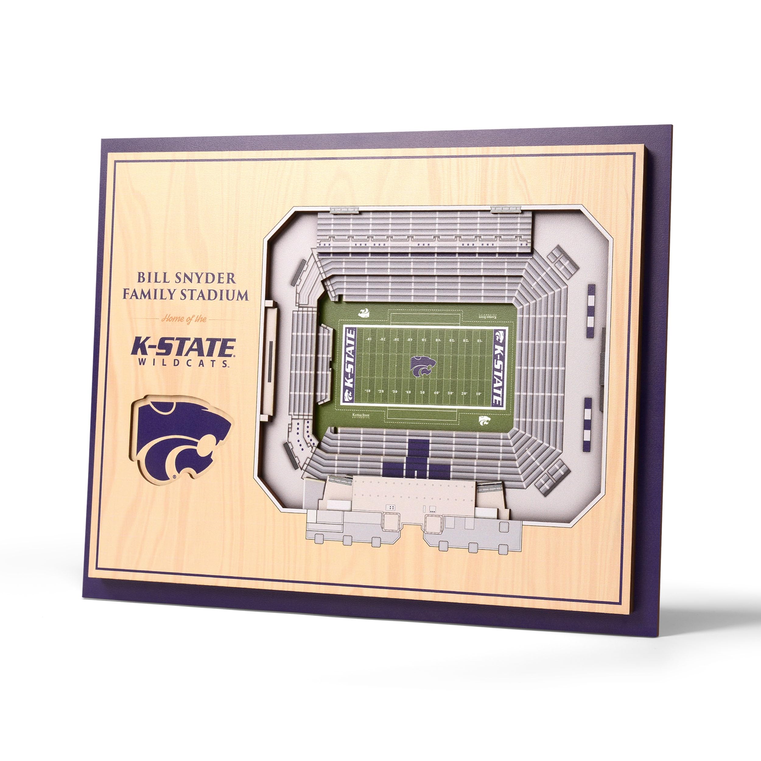 YouTheFan NCAA Kansas State Wildcats 5-Layer StadiumView 3D Wall Art - Bill Snyder Family Stadium Image