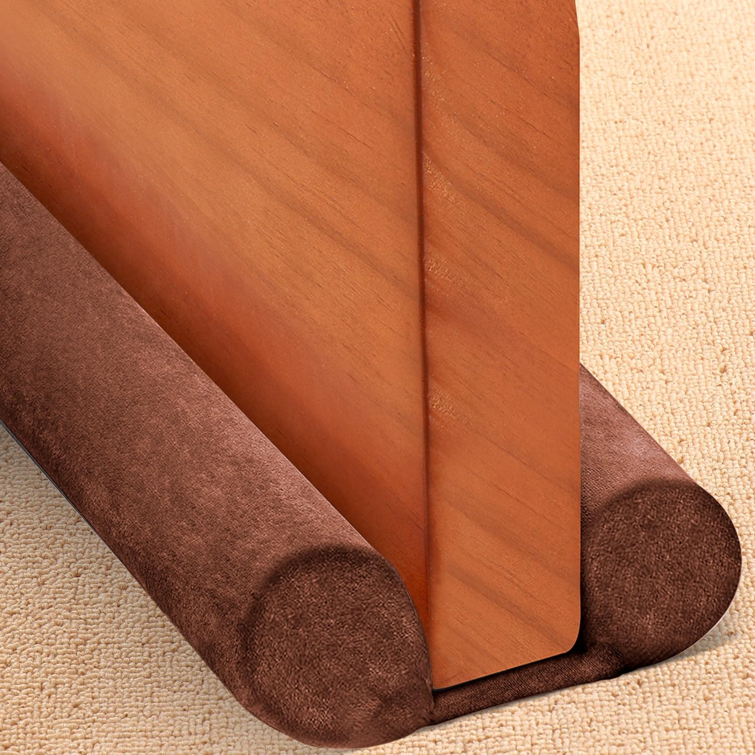 Photo 1 of GDHOMM Under Door Draft Stopper Weather Stripping Gap Filler & Seal Adjustable 30"-36", Blocks Noise, Cold Air & Light, Coffee