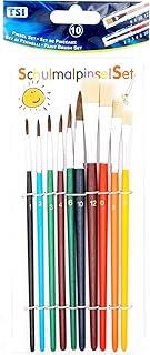 TSI 49110, farbig, Haarpinsel 1,2,3,4,6,1-Borstenpinsel 6,8,10,12, 10 Pinsel