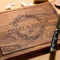 Walnut Artisan Personalized Cutting Boards, Custom Wedding, Anniversary or Housewarming Gift Idea, Wood Engraved Charcuterie