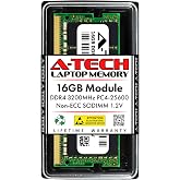 A-Tech DDR4 RAM 16GB 3200MHz PC4-25600 SODIMM Laptop Memory | Non-ECC PC4-3200AA CL22 260-Pin SO-DIMM 1.2V Notebook Computer Memory Upgrade Module