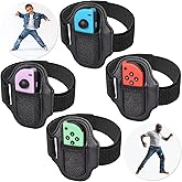 [4 Pack] Leg Straps for Nintendo Switch & Switch OLED Sports Soccer Kicking & Switch Ring Fit Adventure Game, Elastic Leg Straps Accessories with Two Sizes Adjustment for Adult and Kids