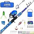 WIDDEN Kids Fishing Pole, Portable Telescopic Kids Fishing Poles for Boys and Girls, Fishing Rod and Reel Combo Kit with Tackle Box, and Fishing Net, Best Fishing Pole for Toddler Youth