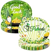 FATLBSEV 50Pcs St Patricks Day Paper Plates -10" x 12" Large Oval Disposable Party Plates for Irish Holiday Party Supplies Themed Tableware