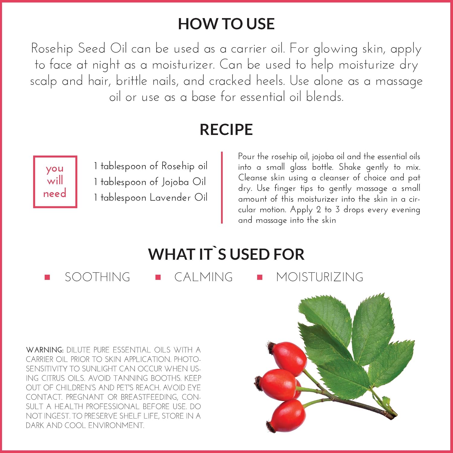 ArtNaturals Rosehip Seed Oil 4 oz for Face, Hair & Skin - 100% Pure Natural, Cold Pressed & Unrefined Rose Hip Oil - Anti-Aging Moisturizer Facial Oil for Dry Skin, Fine Lines, Scars & Wrinkles: Beauty