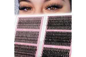 Fowendia Lash Clusters 580PCS Fluffy Cluster Lashes 30D-100D Volume Lashes Clusters D Curl Eyelashes Individual Lashes DIY Ey