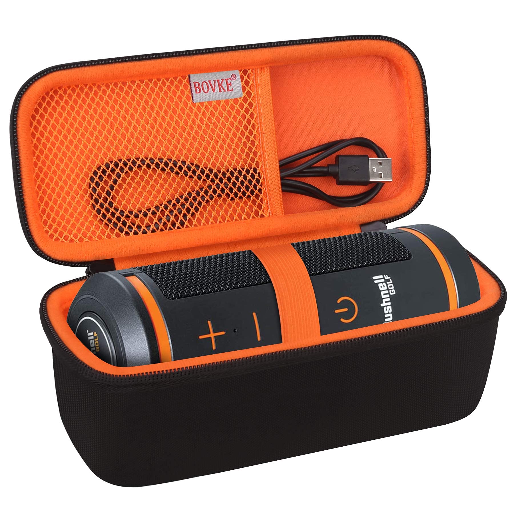 BOVKE Carrying Case for Bushnell Wingman 2 /Bushnell Wingman Golf GPS Bluetooth Speaker, Extra Mesh Bag for Charging Cords and Accessories, Black