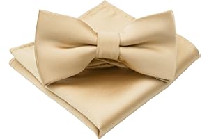 BEWDIO Bow Ties for Boys Pre Tied Toddler Bow Tie Adjustable Kids Bowties with Pocket Square Set for Wedding Party