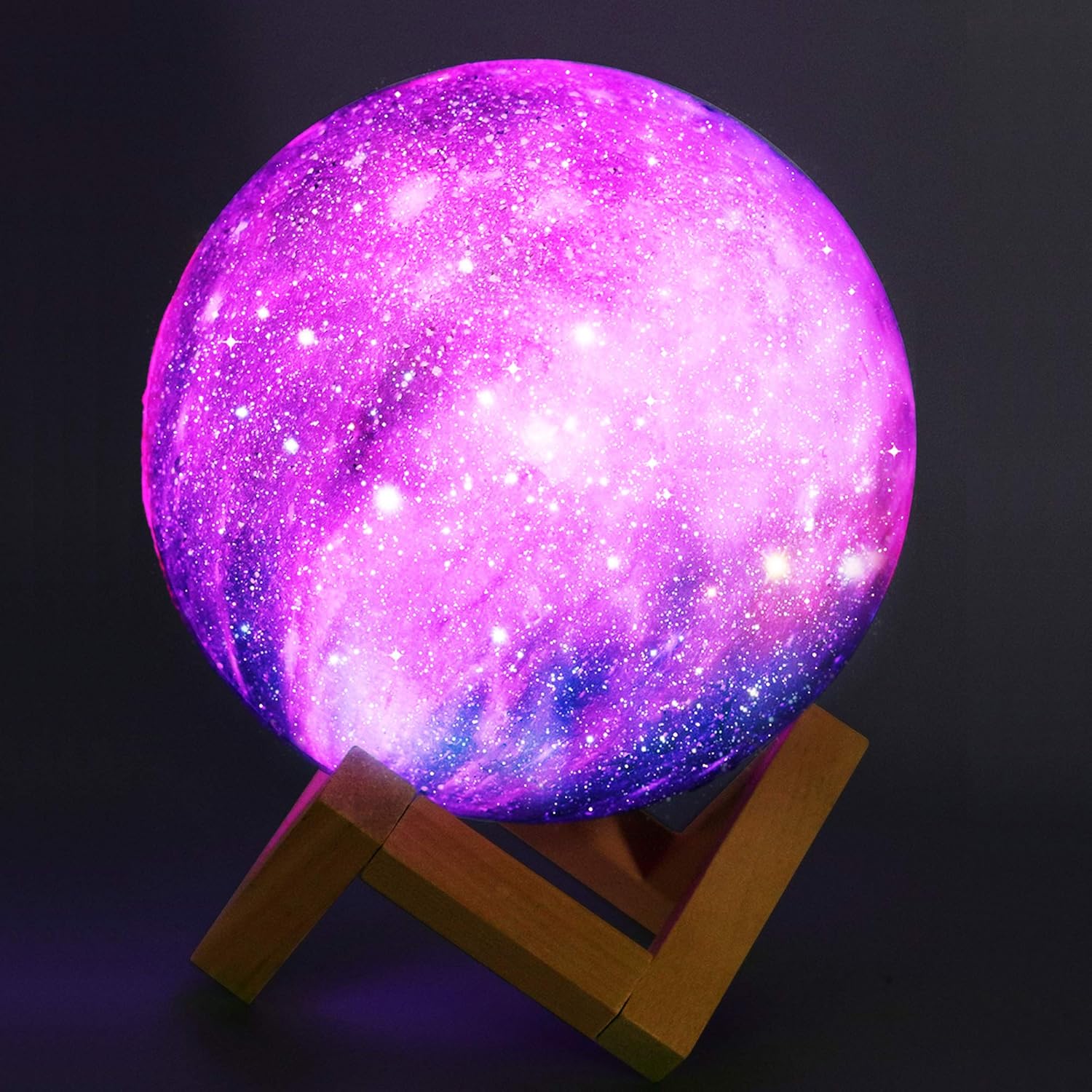 zermurd moon lamp kids night light 3d printed dimmable galaxy lamp 16 colors usb rechargeable lunar lamp touch remote control 5 9inch globe night