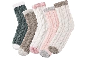fauson Fuzzy Socks for Women, Fluffy Socks Womens, Cozy Slipper Sock for Women, Womens Winter Warm Fuzzy Sleeping Sock