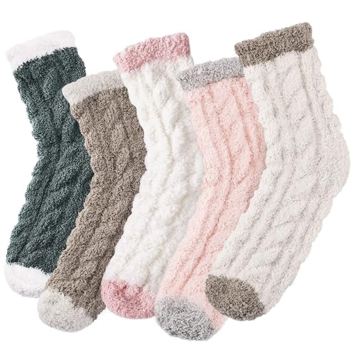 Suphigher Fluffy Socks Womens - Bed Sock for Women, Ladies Winter Fluffy Sock, Sleeping Home Socks Womens 4-7