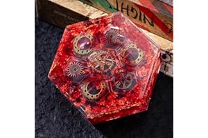 MAYWIN DND Dice Box Dungeons and Dragons Dice Box Case Skull Pattern Dice Case for Dispaly Storage 7-Die Polyhedral D&D Dice, Easy Carring, DND Gift (Red Grear)