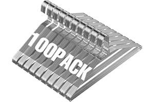 SPECILITE Wire Metal Clothes Hangers Bulk 100 Pack for Standard Size Suits, Coats, Shirts, Pants, Skirts, Space Saving, Non Slip,16 Inch 12 Gauge Ultra Thin, Silver