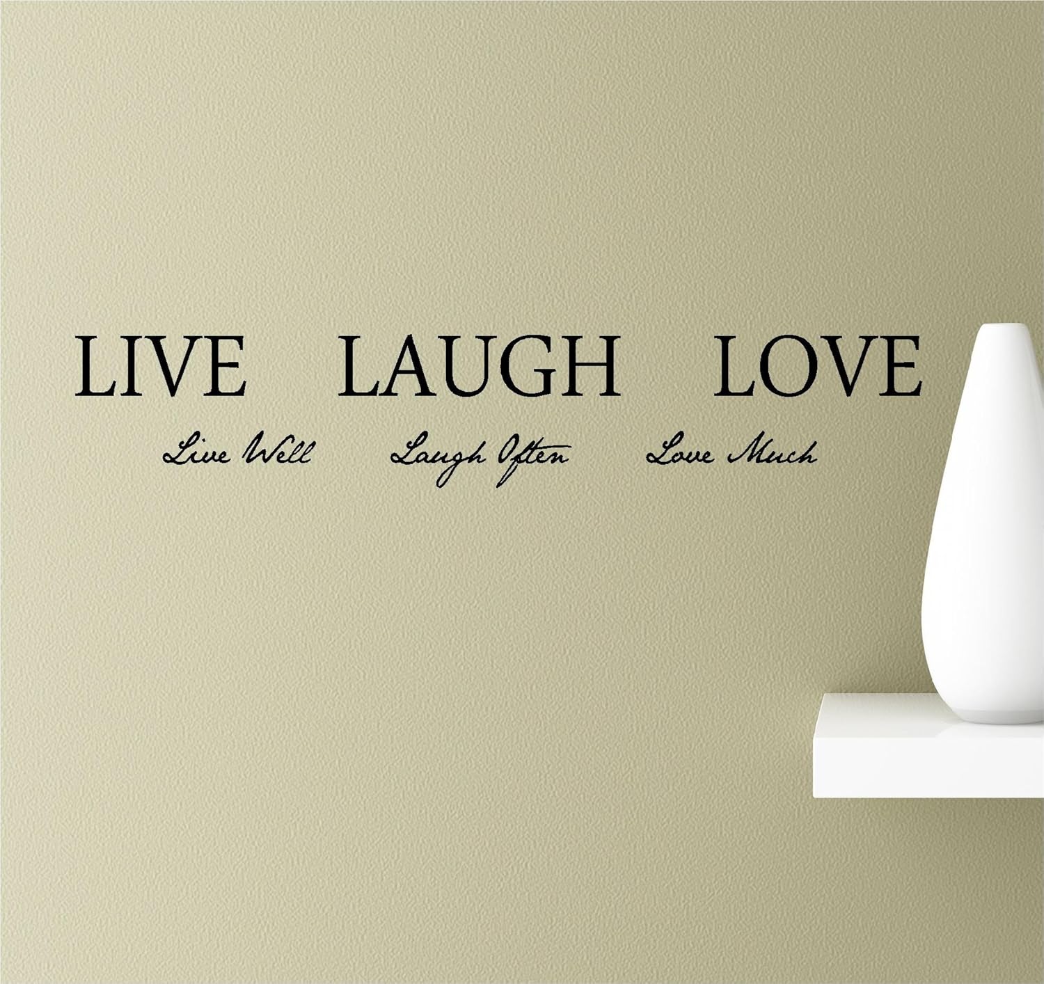 Amazon.com: Live Well, Laugh Often, Love Much Vinyl Wall Art
