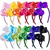 SIQUK 12 Pieces Bow Headbands for Girls Headband with Ribbon Bow Boutique Grosgrain Headbands, 12 Colors