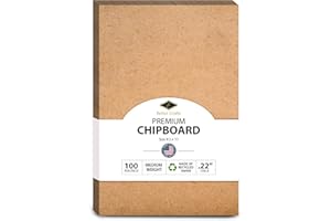 Chipboard Cardboard Sheets - Medium Weight - 100 Per Pack. (8.5 x 11)