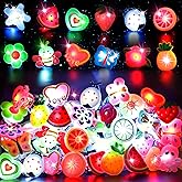 LovesTown 50PCS LED Light up Rings, Light up Toys for Kids Glow in the Dark Party Supplies Flashing for Valentines Day Classroom Favors Prizes Goodie Bag Fillers