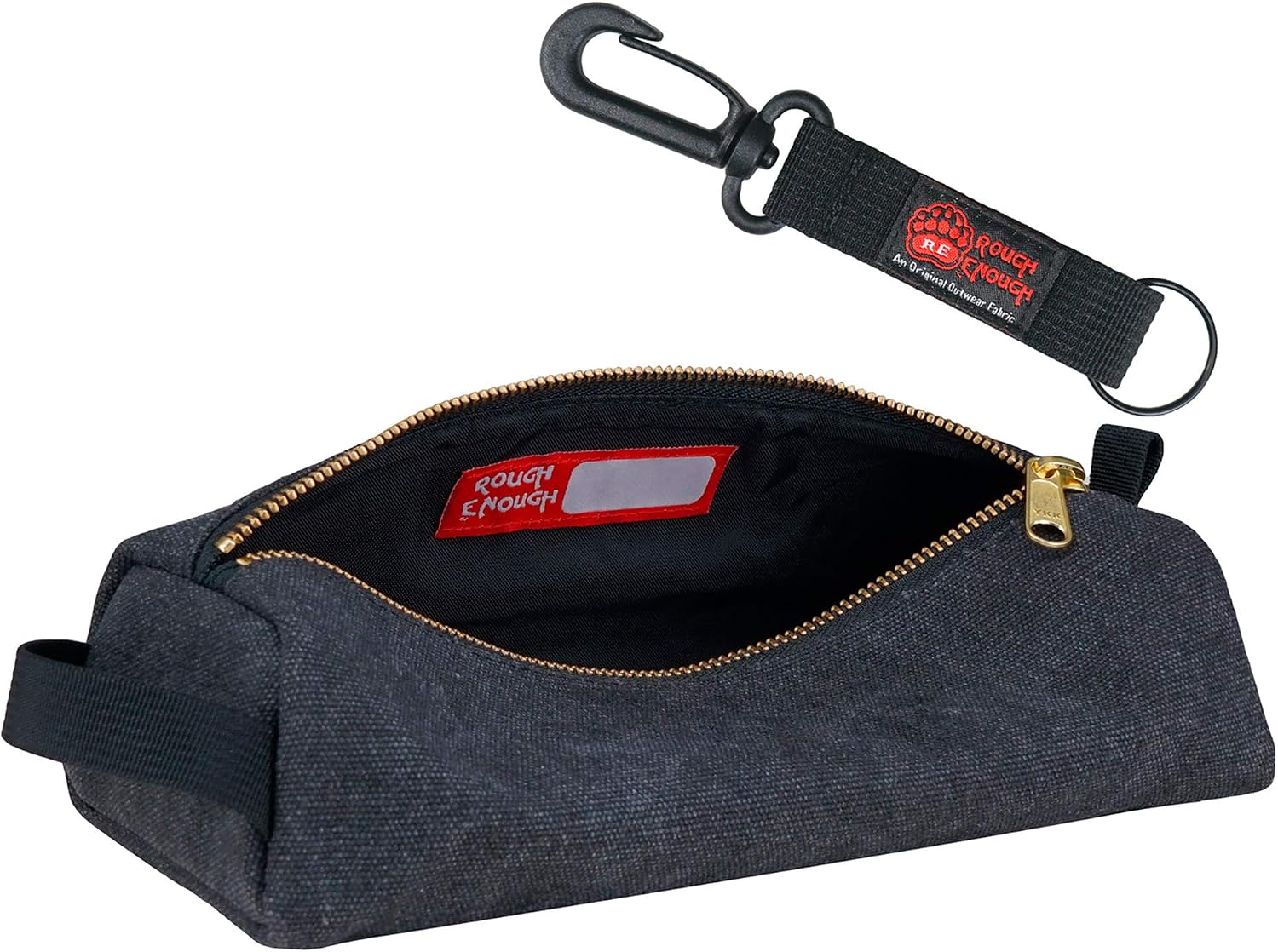 ROUGH ENOUGH Military Highly Heavy Duty Canvas Mufti-Functional Classic Vintage Stationary Small Tool Pouch Pencil Case Durable Pen Bag Zipper Box Holder For Arts Supply Pens Pencils School Supplies