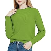 Urban CoCo Women's Solid Long Sleeve Crew Neck Knitted Pullover Sweater Tops
